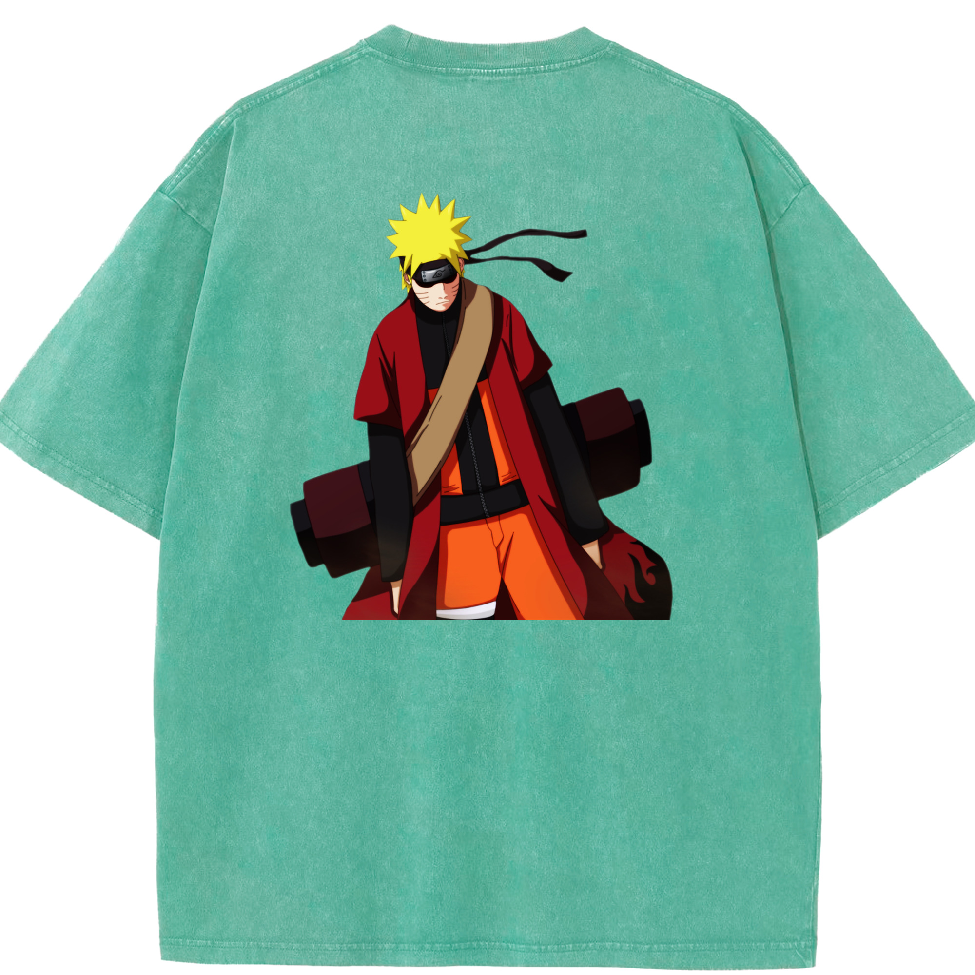 （画像用） NARUTO -ナルト- うずまき ナルト Uzumaki Naruto 綿100% ヴィンテージ風 半袖Tシャツ（背面プリント）